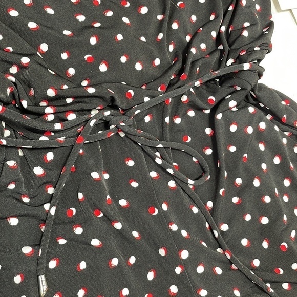 Wisp Romper Pants Suit Cropped Black Red Dots Lottie Pockets Belt Size 2 - Picture 12 of 16